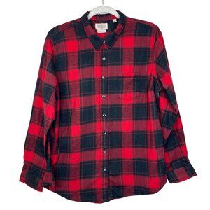 Weatherproof Vintage XL Black Red Buffalo Plaid Button Down Shirt Sz Extra Large